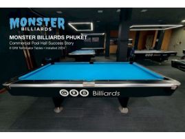 GR8 Billiards Terminator pool tables installed at Monster Billiards Pool Lounge & Club in Patong Phuket