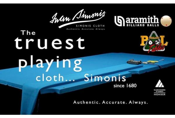 Simonis Cloth Style & Colors for Pool Table & Billiards