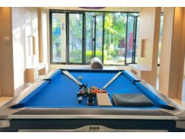 hotel game room with pool table in phuket