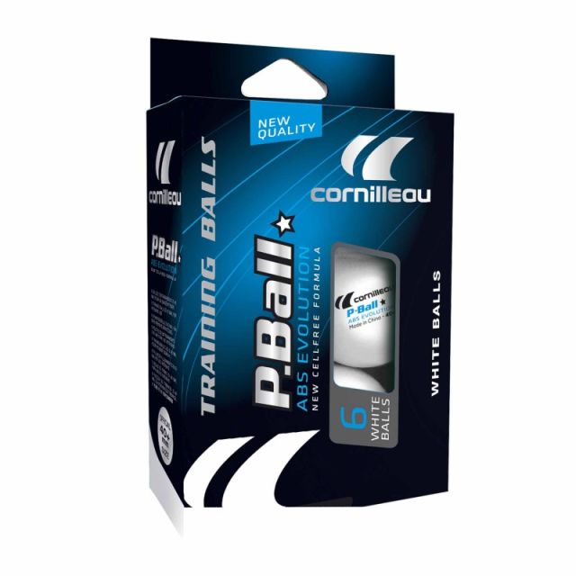 Cornilleau Table Tennis P-Ball White ABS 1* Pack of 6