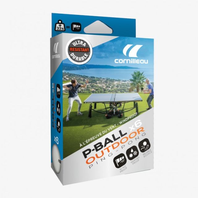 Cornilleau Table Tennis P-Ball Outdoor White Pack of 6