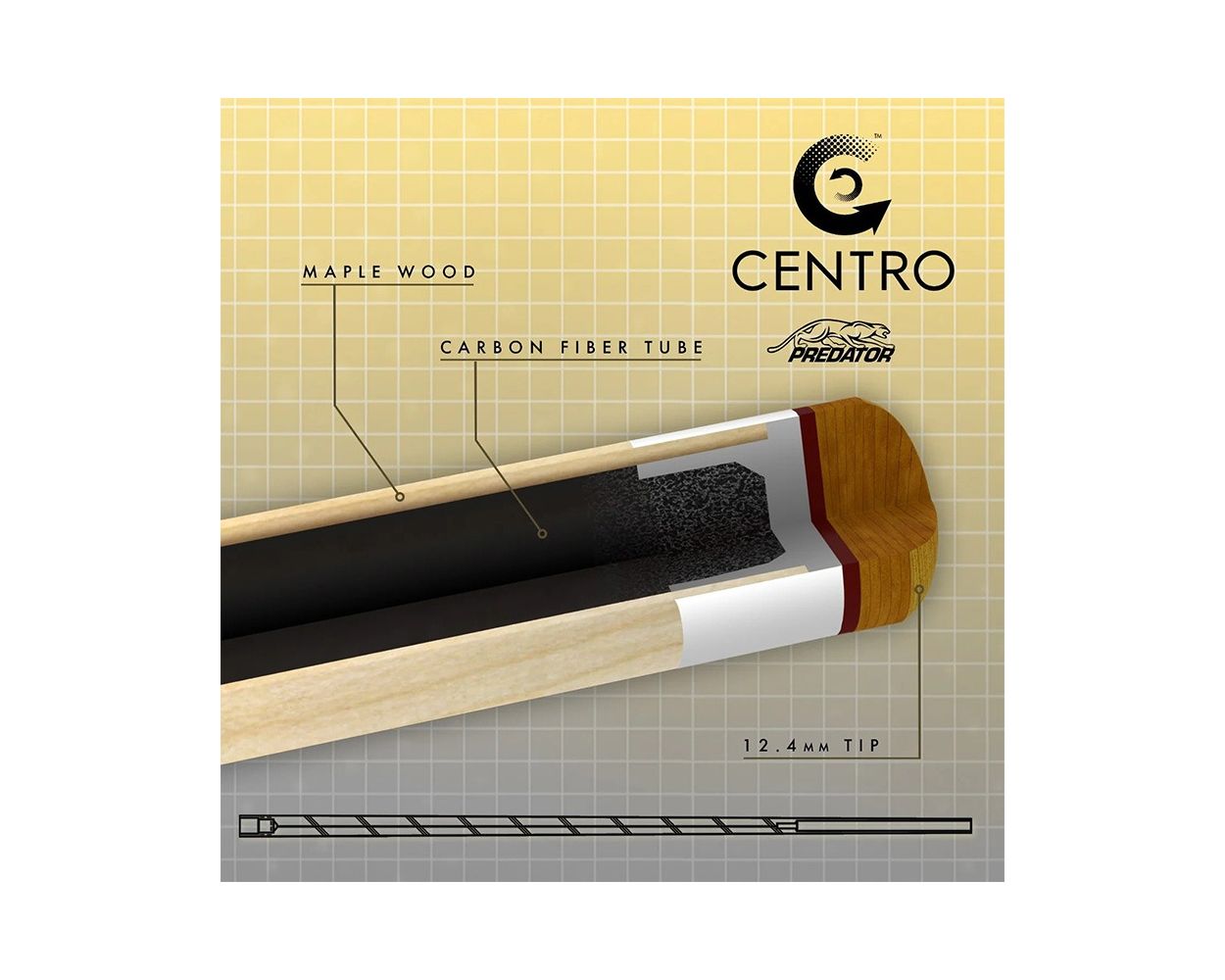 Predator Centro 12.4 Pool Cue Shaft - Uniloc | Thailand Pool Tables