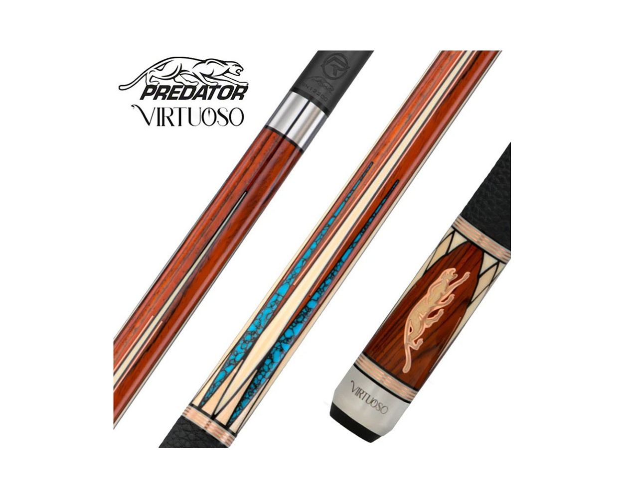 Predator Virtuoso Cocobolo / Turquoise Pool Cue Luxe Leather Wrap