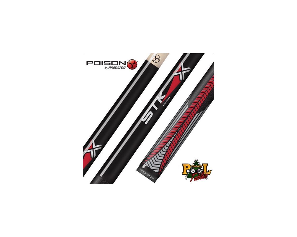 Poison VX STK Red Pool Cue | Thailand Pool Tables