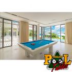 Tokyo White Pool Table 8ft with Simonis 860 Tournament Blue cloth