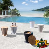 Icoo Side Table Teak Top With Ice Bucket