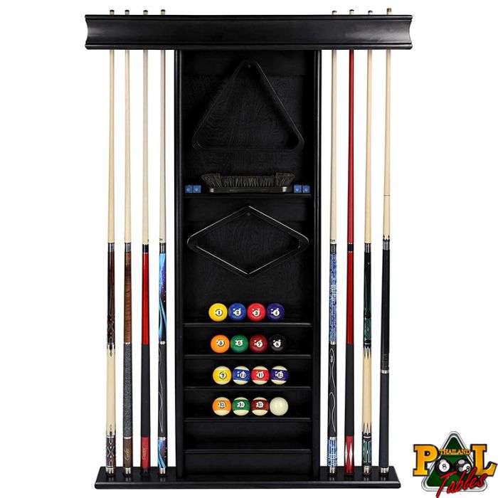Black Wall Cue Rack Thailand Pool Tables - Snooker Cue Wall Mount
