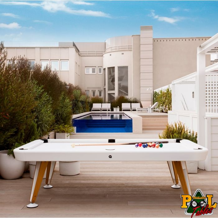 Voluntary Tips Jane Austen RS Barcelona Diagonal White Pool Table 8ft | Thailand Pool Tables