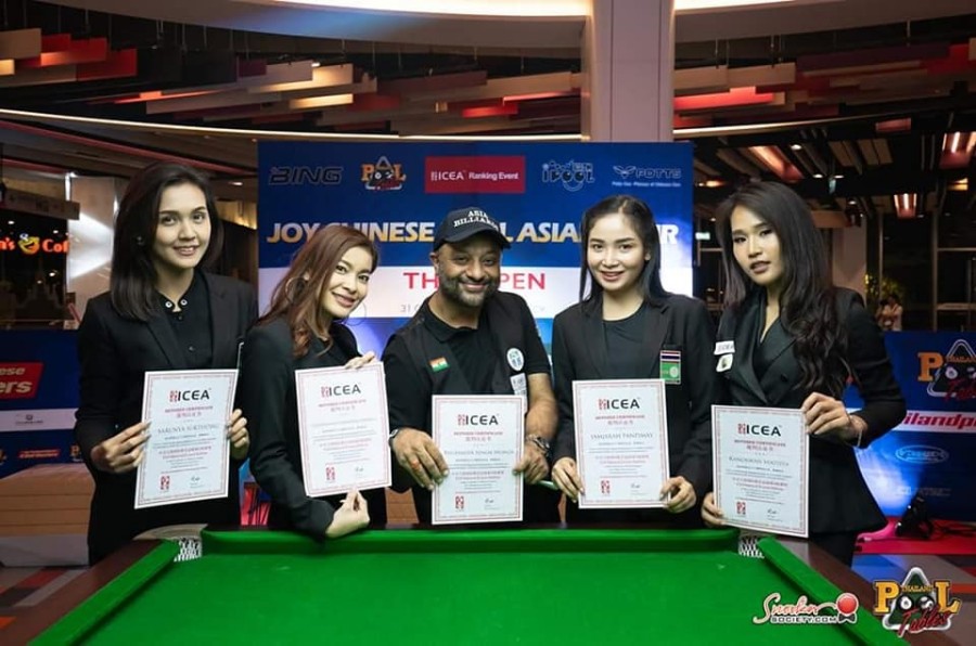 Joy Chinese 8 Ball Asian Tour Thai Open Referees receiving their ICEA certification