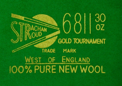 Strachan snooker cloth golden logo