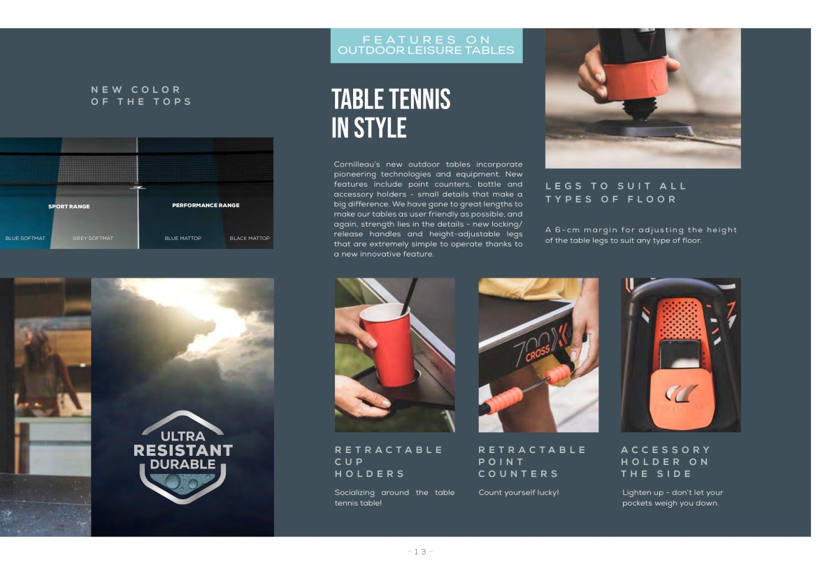 cornilleau leisure table tennis tables new range 2022