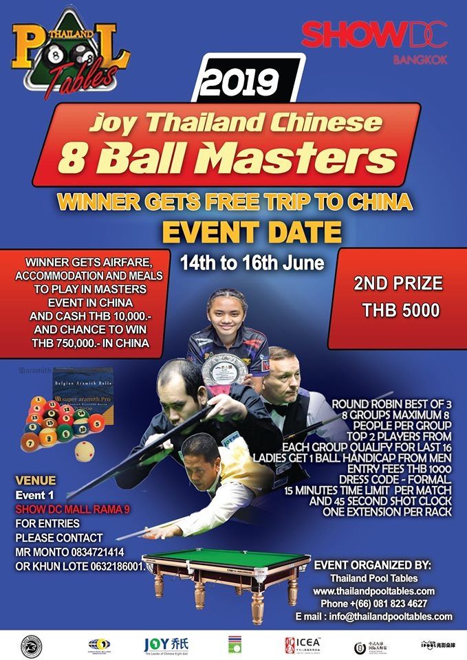 Joy Thailand Chinese 8 Ball Masters Event Poster