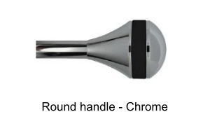 The Pure Design chrome round handles with black bands