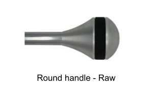 T22 Modern standard raw round handles with black grip