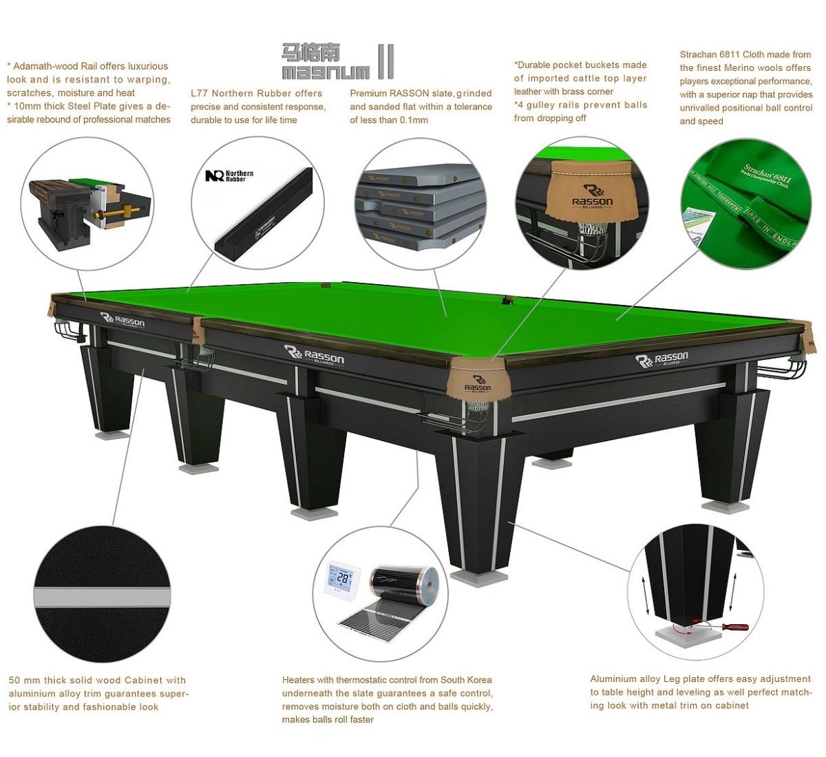 rasson magnum snooker table specifications
