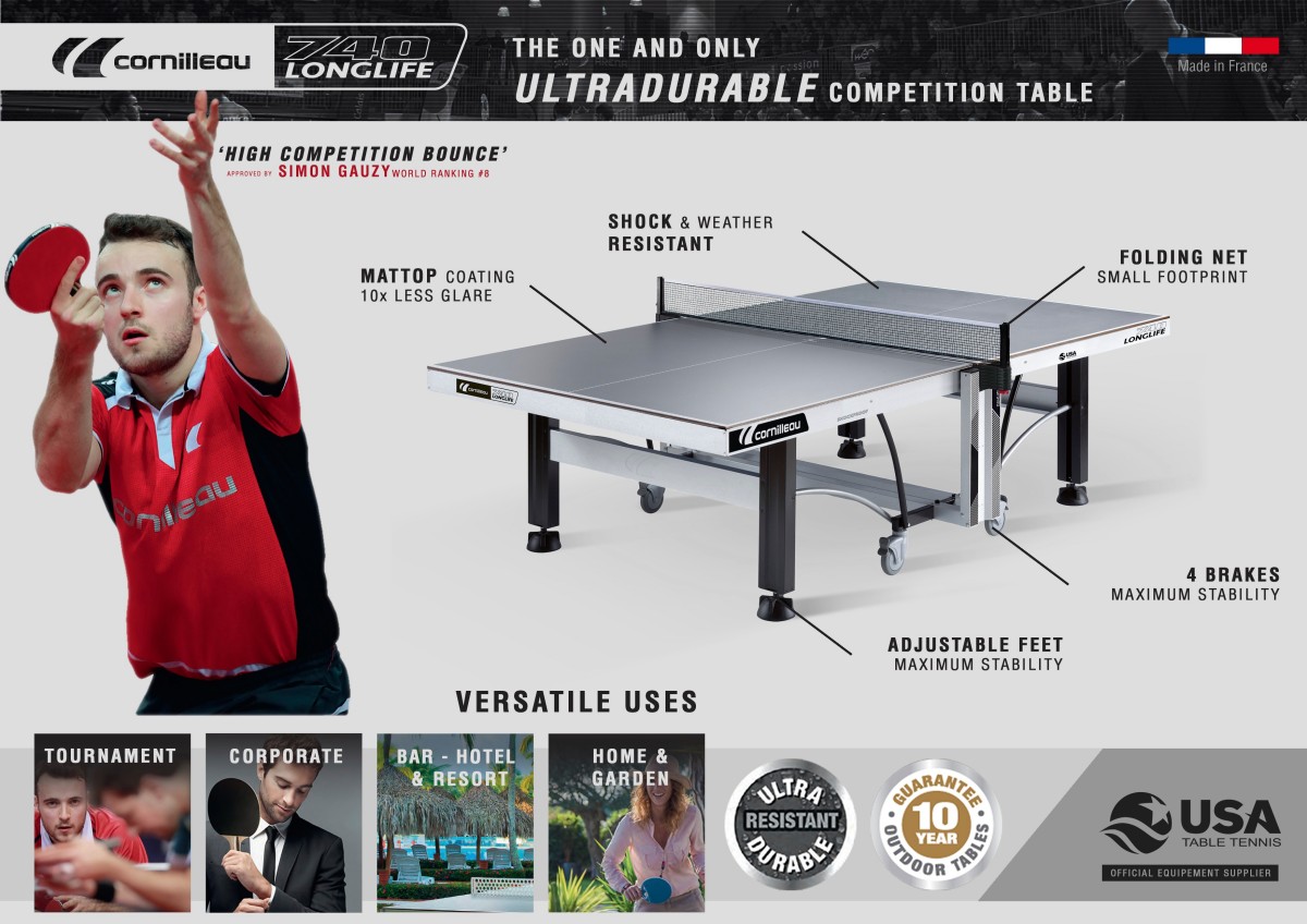 cornilleau 740 Longlife outdoor table tennis table banner