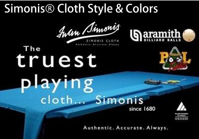 simonis cloth style and colors for pool table